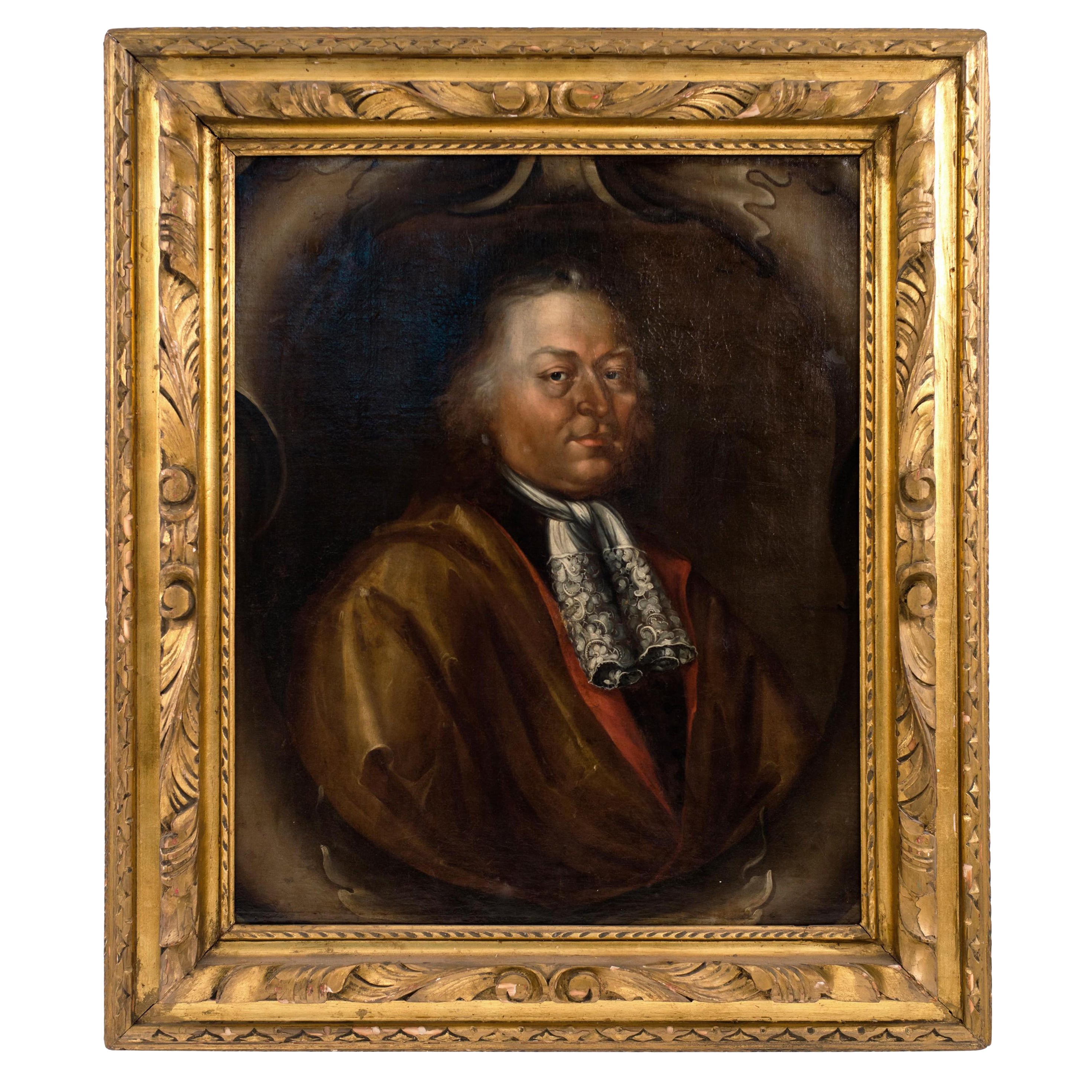 Retrato inglés georgiano de hombre con toga