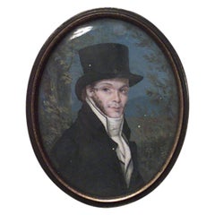 Ritratto di gentiluomo vittoriano inglese con cappello a cilindro