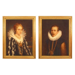 Pair of English Renaissance Tapestry Portraits