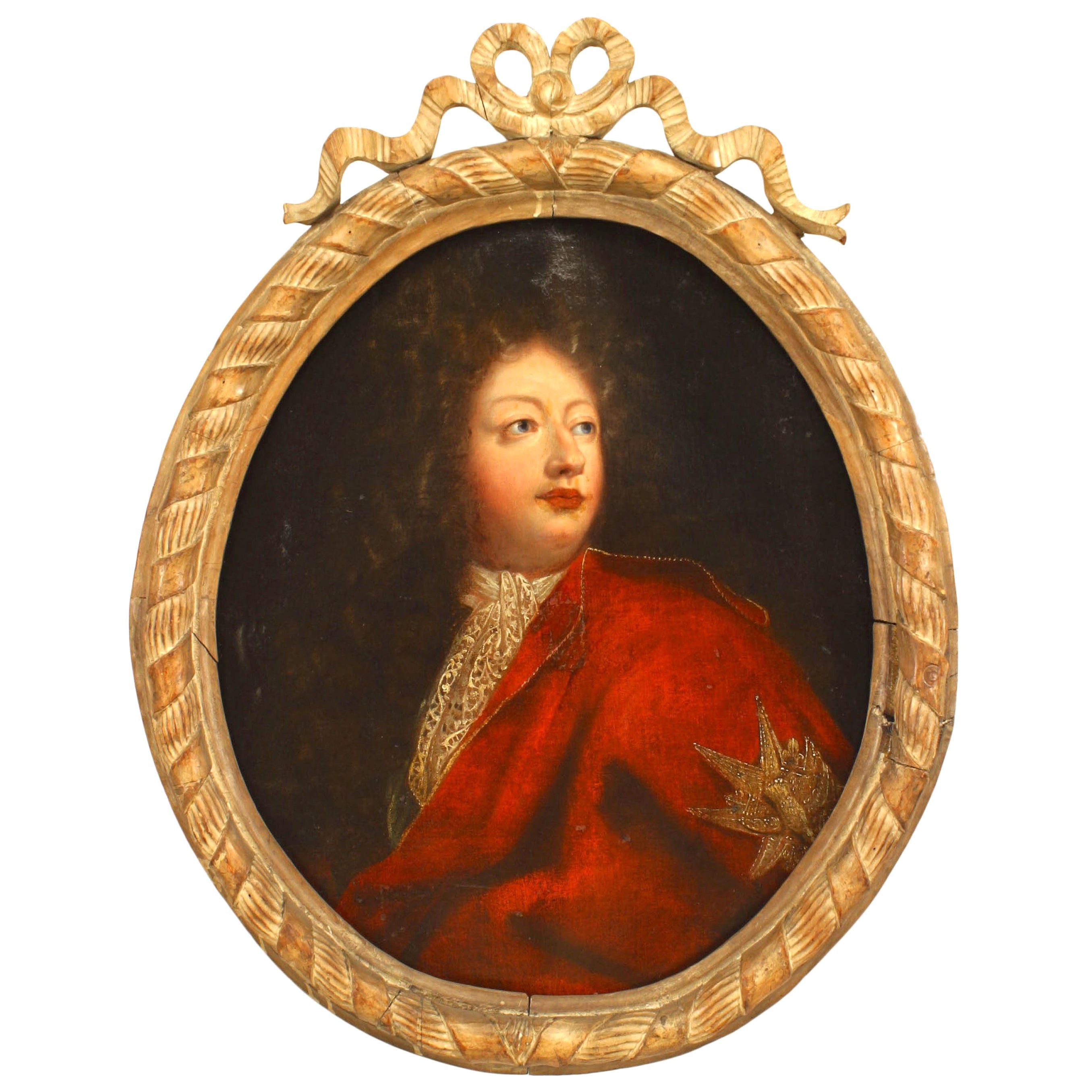 English Georgian Man in Red Coat Portrait