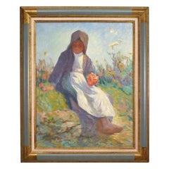 Young Girl Gathering Flowers