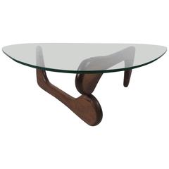 Vintage Glass Coffee Table in the Style of Isamu Noguchi
