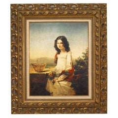 copie d'un portrait d'une femme en blanc