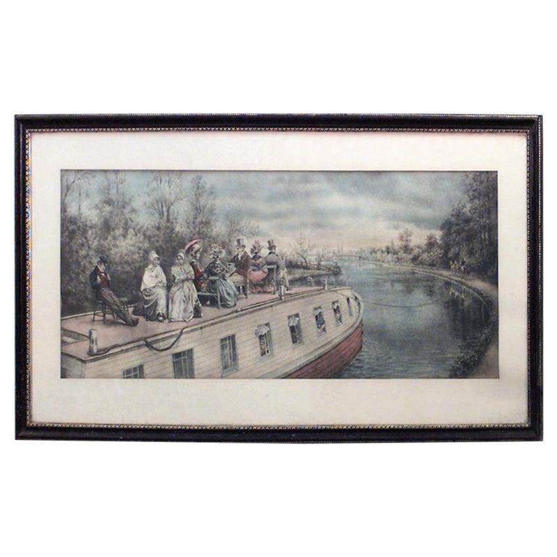 American Victorian Canal Lithograph