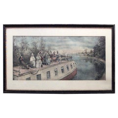 American Victorian Canal Lithograph