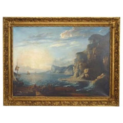 Ship in Harbor Seascape Painting