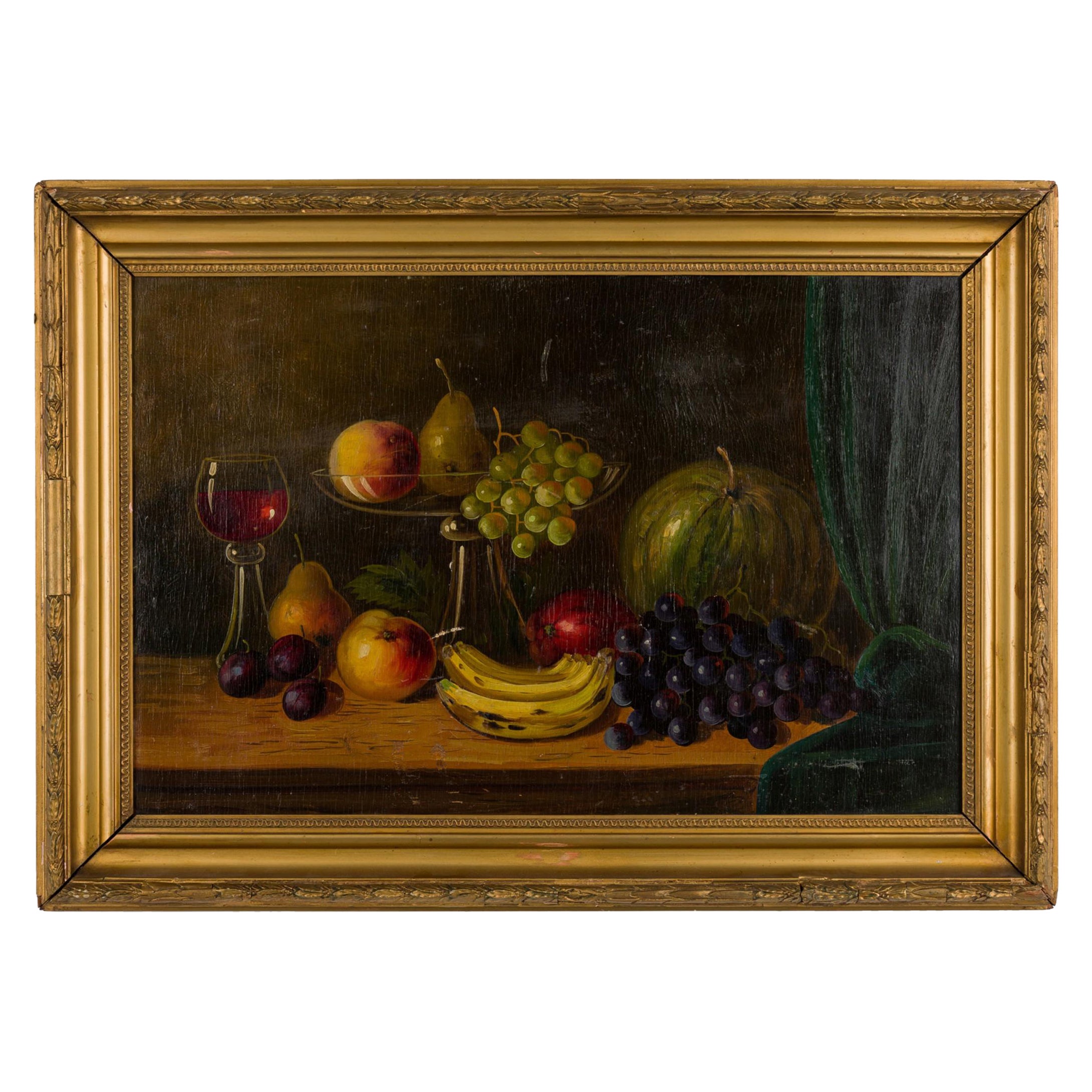 Bodegón de fruta y cristal