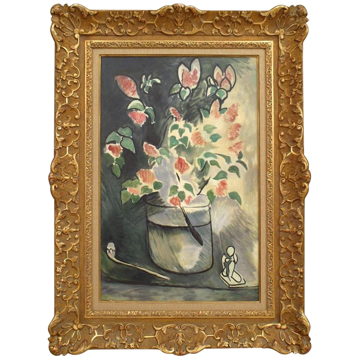 Copy of a Red Flower Still Life Painting For Sale
