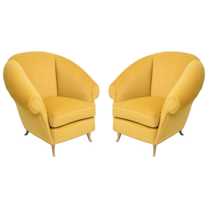 Coppia di sedie da salotto moderne italiane, Gio Ponti per ISA, modello 12690, anni '50