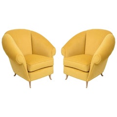 Pair of Italian Modern Lounge Chairs, Gio Ponti for ISA, Model 12690, 1950s