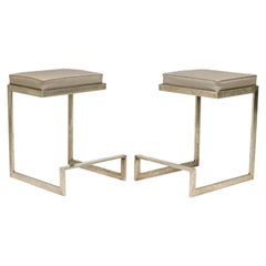 Ensemble de 4 tabourets de bar cantilever de bar plats Old Hickory/Horchow pour Neiman Marcus