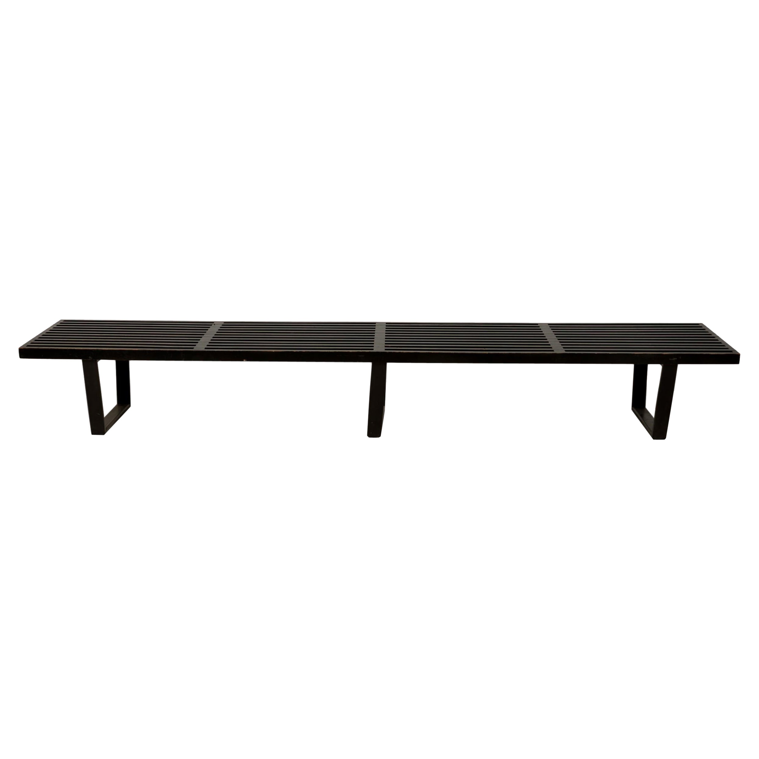 George Nelson for Herman Miller Black Finished Wooden Platform Slat Bench