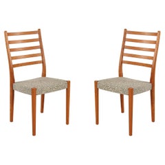 Svegards Markaryds Swedish Modern Teak Leopard Print Upholstered Dining Chairs