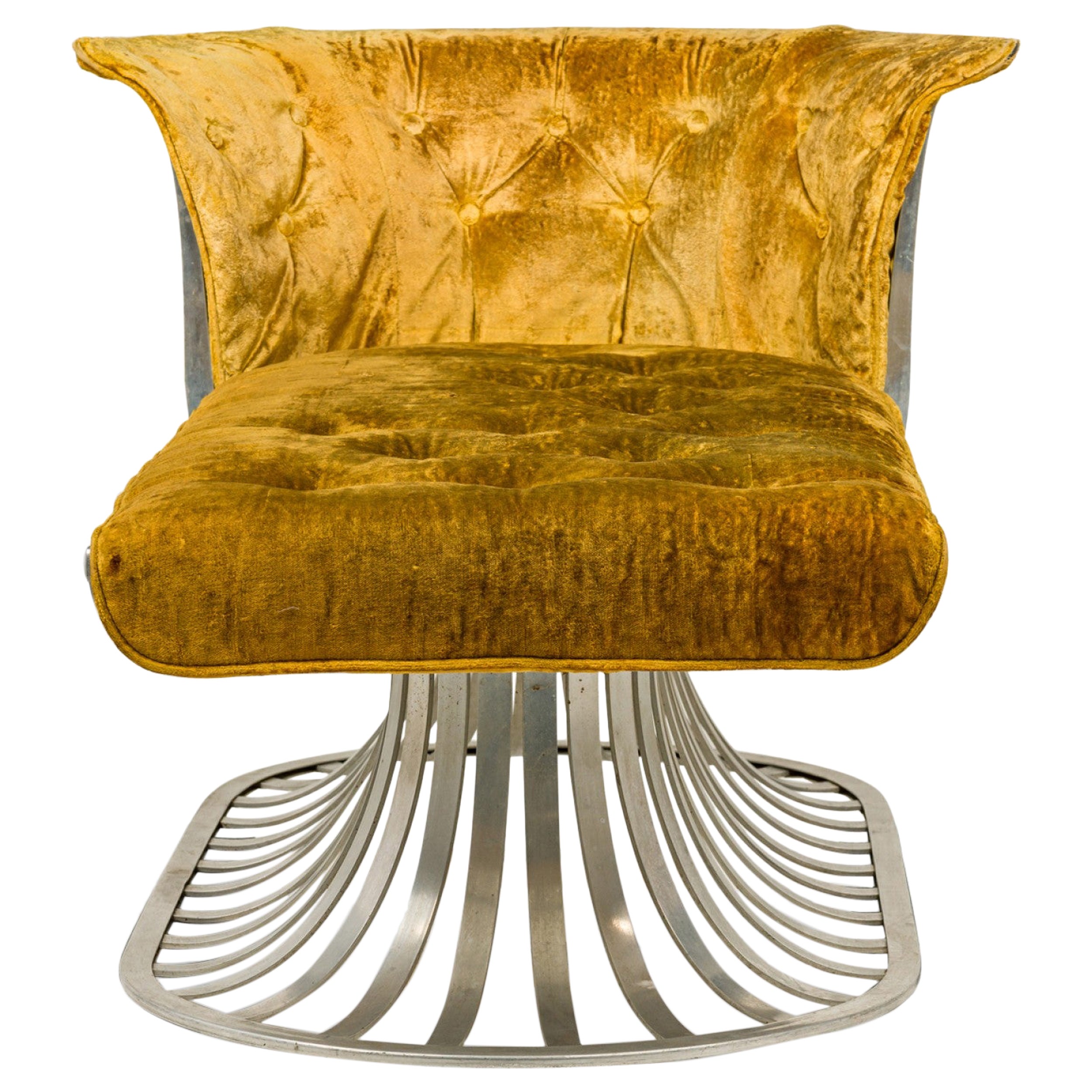 Herbert Saiger for Lee L Woodard & Sons Aluminum Upholstered Tulip Base Chaise