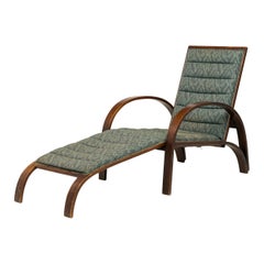 Ward Bennett for Brickel Associates Steam Bent Ash Upholstered Chaise Lounge