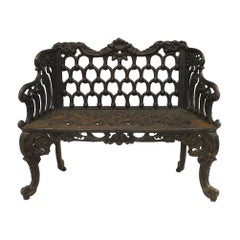 English Victorian Cast Iron Loveseat
