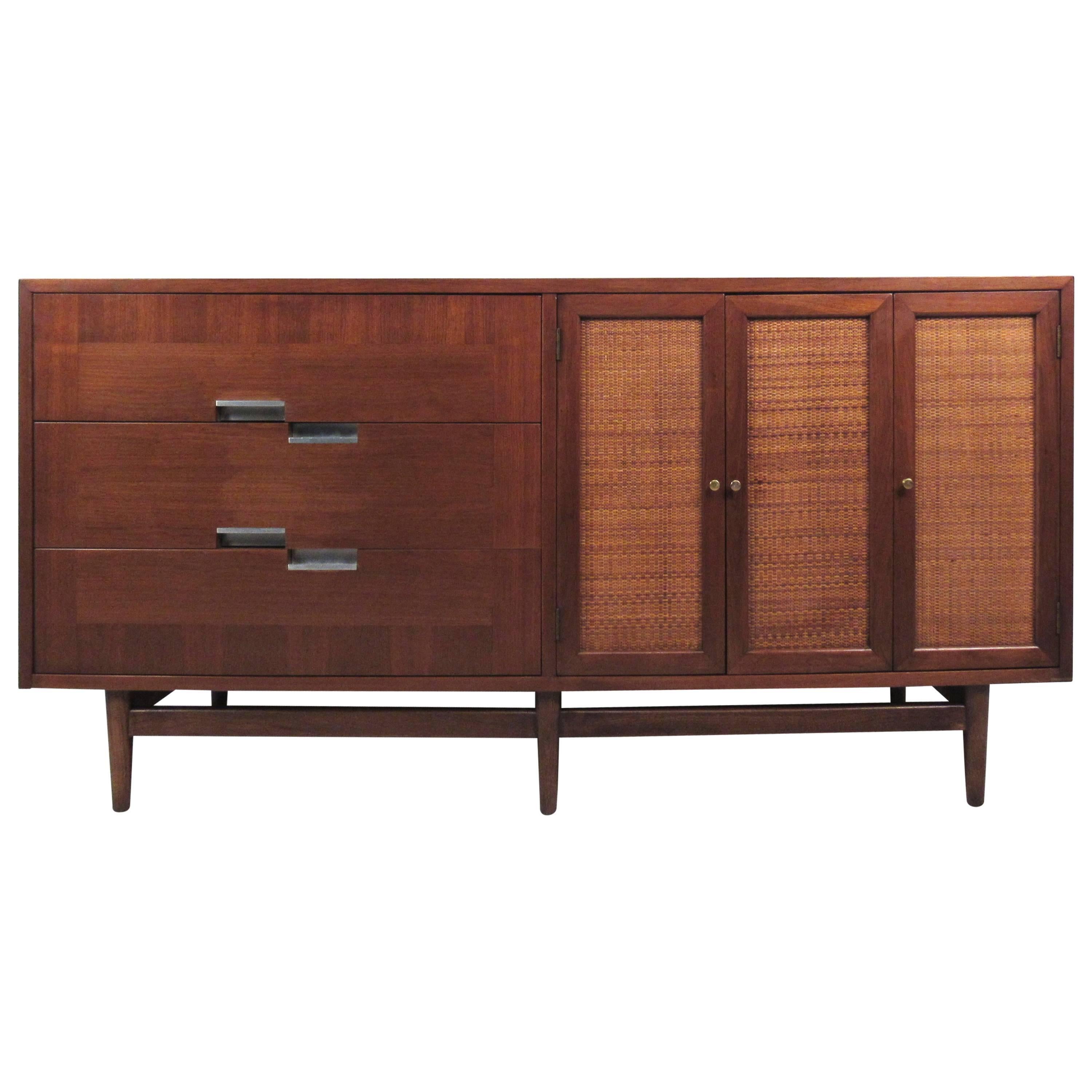 American of Martinsville Cane Front Credenza