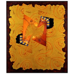 "Reincarnation" Original Oil on Canvas Painting in Gold Leaf Frame, 2000