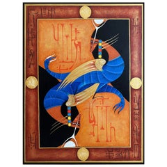 'Sirens' Original Oil on Canvas Painting in Gold Leaf Frame, 2002