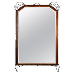 Art Deco wall Mirror in the manner of Edgar Brandt, France 1940s