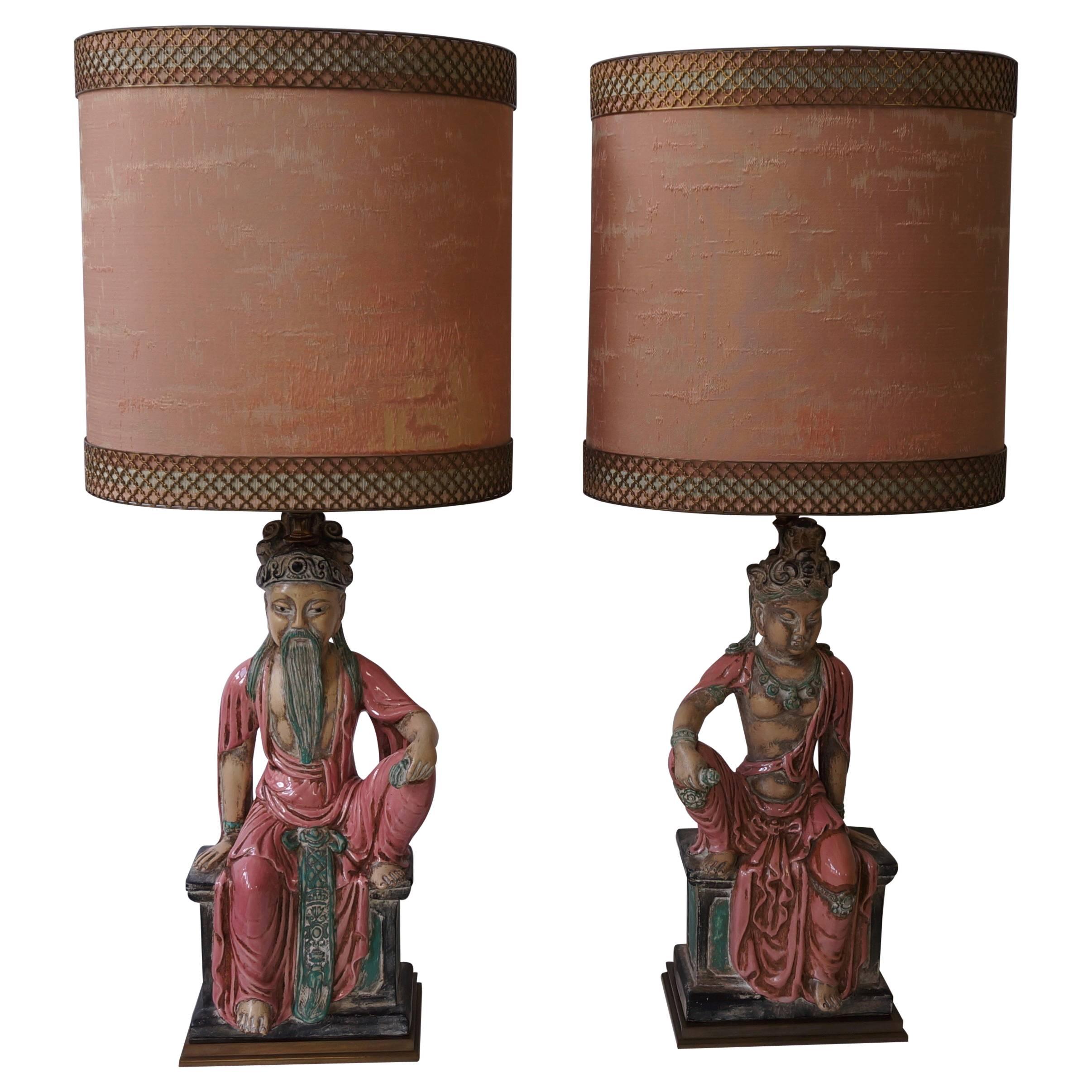 Elegant Pair of Tall Modernist Table Lamps at 1stDibs