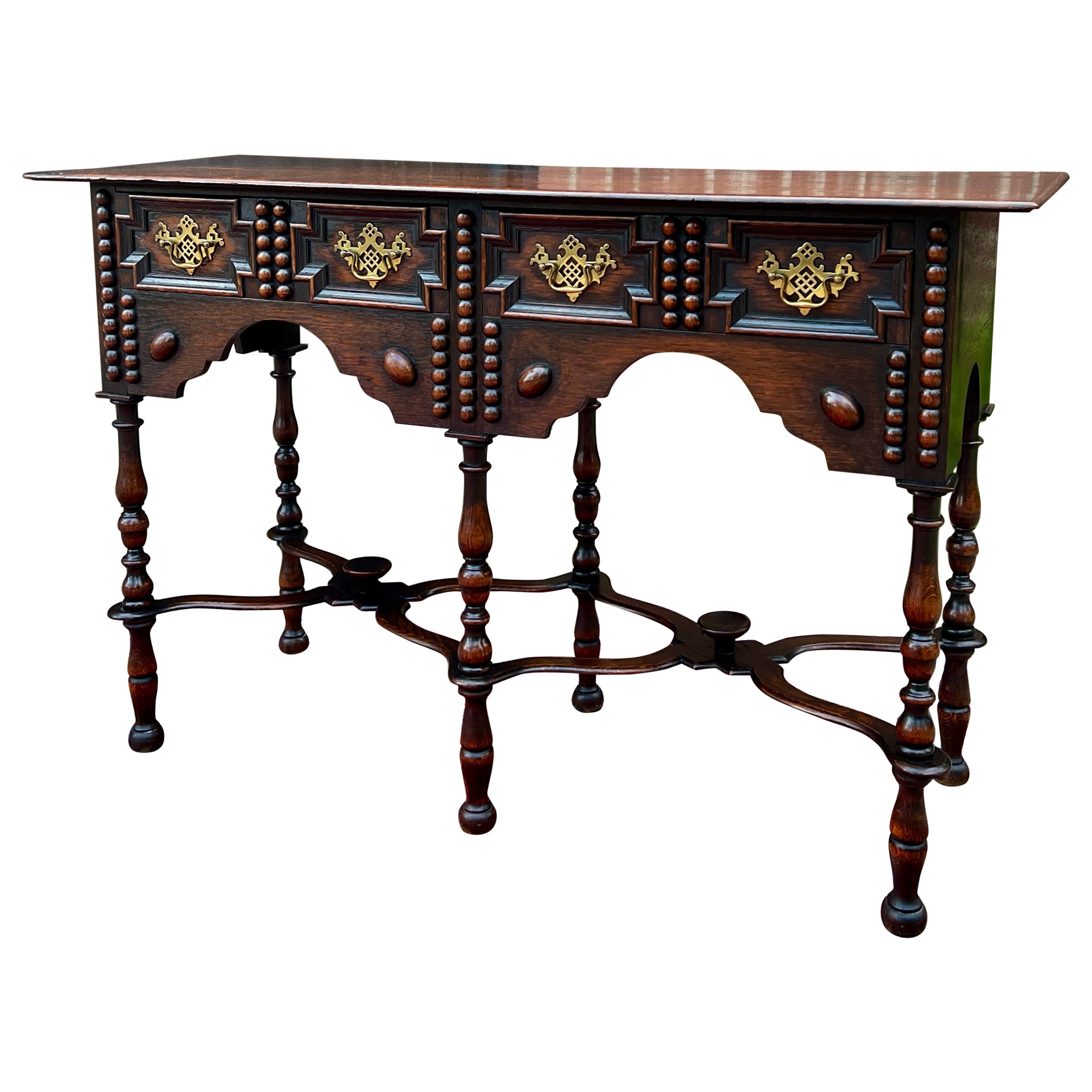 Antiker englischer Tisch Hall Entry Console Sofa Tisch Oak William & Mary c. 1900