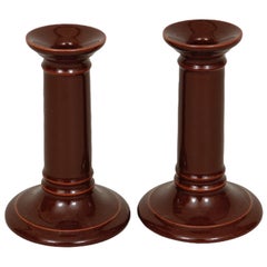 English Royal Doulton Ceramic Candle Holders - a Pair