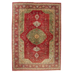 Tapis Agra rouge et vert vintage