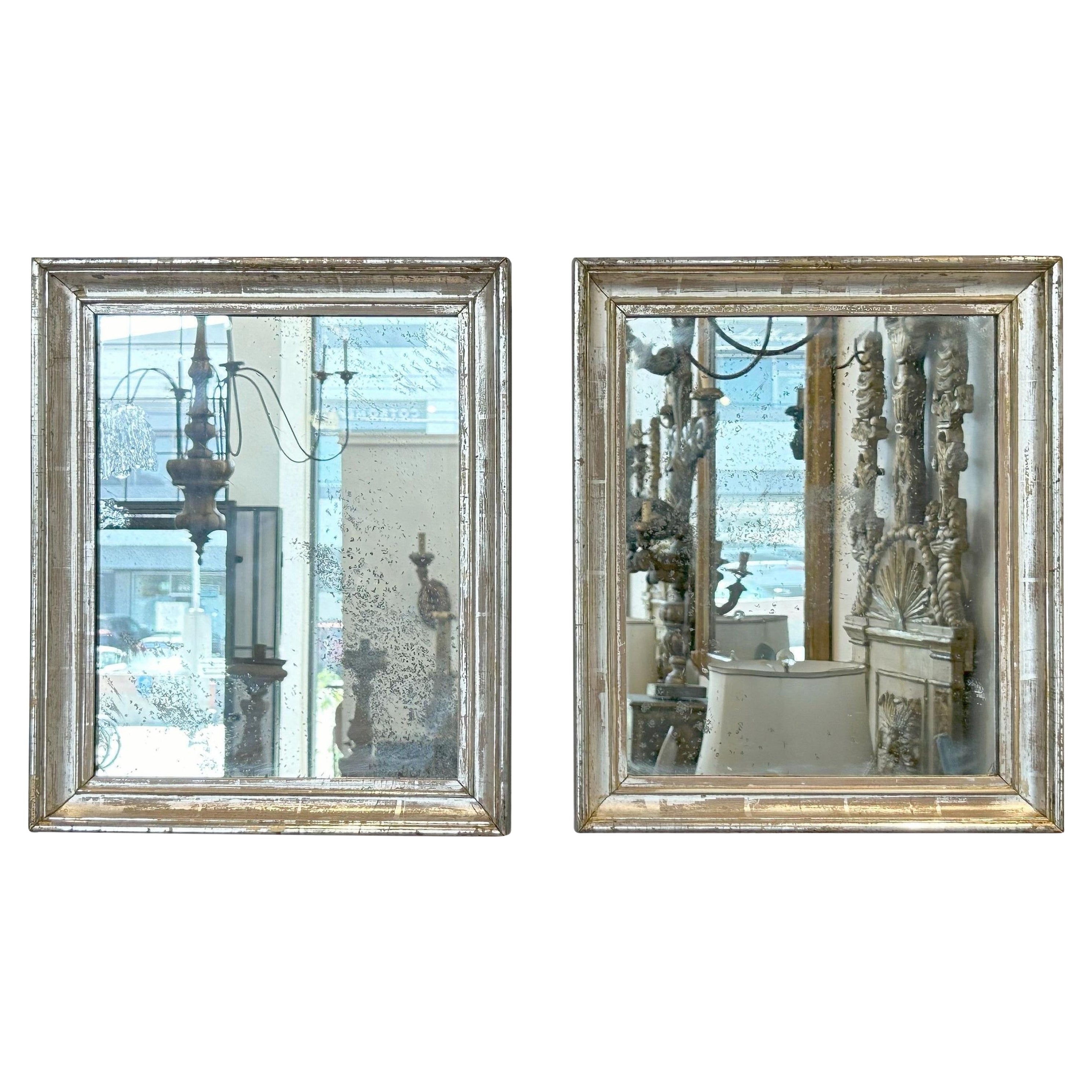 Specchiera italiana in argento e legno dorato - Circa 1860
