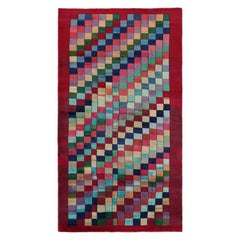 Vintage Zeki Müren Teppich mit polychromen geometrischen Mustern von Rug & Kilim