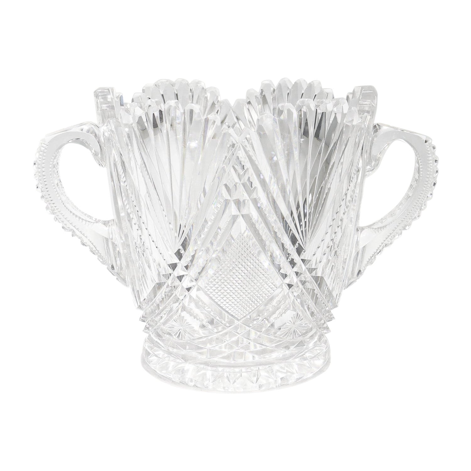 Antique Dorflinger Brilliant Period Parisian Pattern Cut Glass Ice Bucket