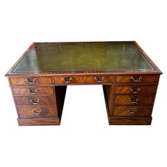 Edwardian Mahogany Pedestal Partners Desk S&H Jewell London Cabinet Makers