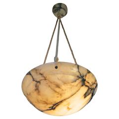 French Alabaster Ceiling Pendant Chandelier Light