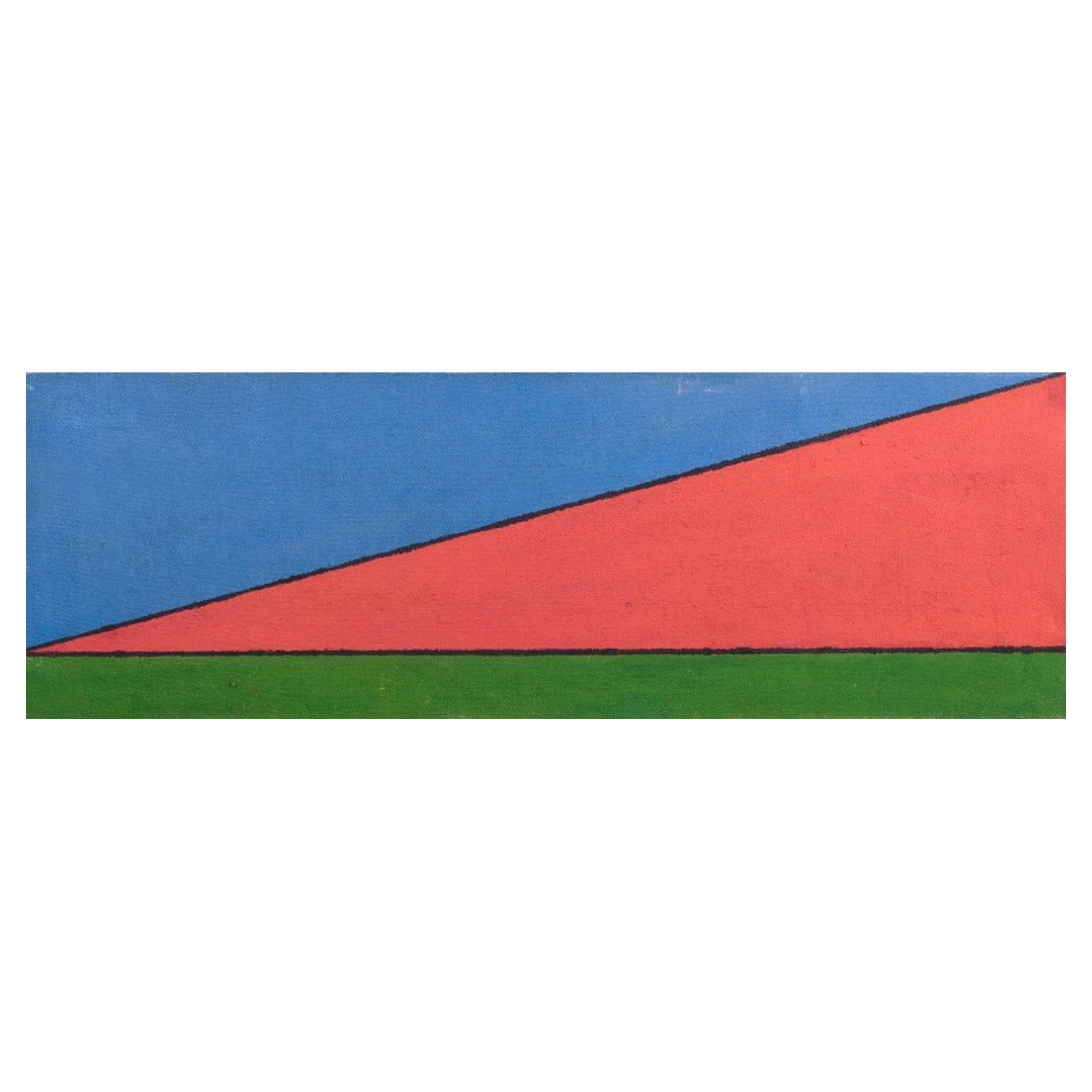 Artista europeo sconosciuto. Olio su tela. Motivo astratto. Metà del XX secolo.