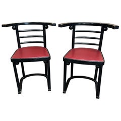 Pair of Josef Hoffman Fledermaus Chairs Style 728 by Thonet