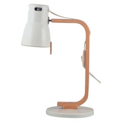 Hans-Agne Jakobsson, Markaryd.  Large desk lamp in white-painted metal and wood.