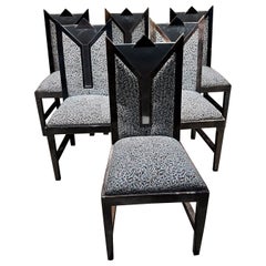 1980 Karl Springer-Taller Maria Teresa Méndez Six chaises de salle à manger en peau de chèvre
