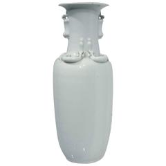 Chinese White Glazed Canton Vase Republic Period
