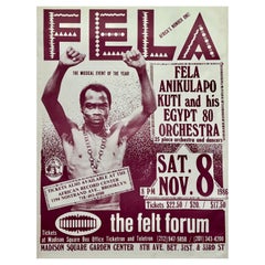 Cartel del concierto de Fela Kuti en Nueva York 1986 (Fela Kuti Nueva York 1986)