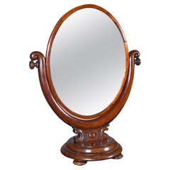 Antique Dressing Table Mirror, English, Walnut, Oval Form, Boudoir, Victorian