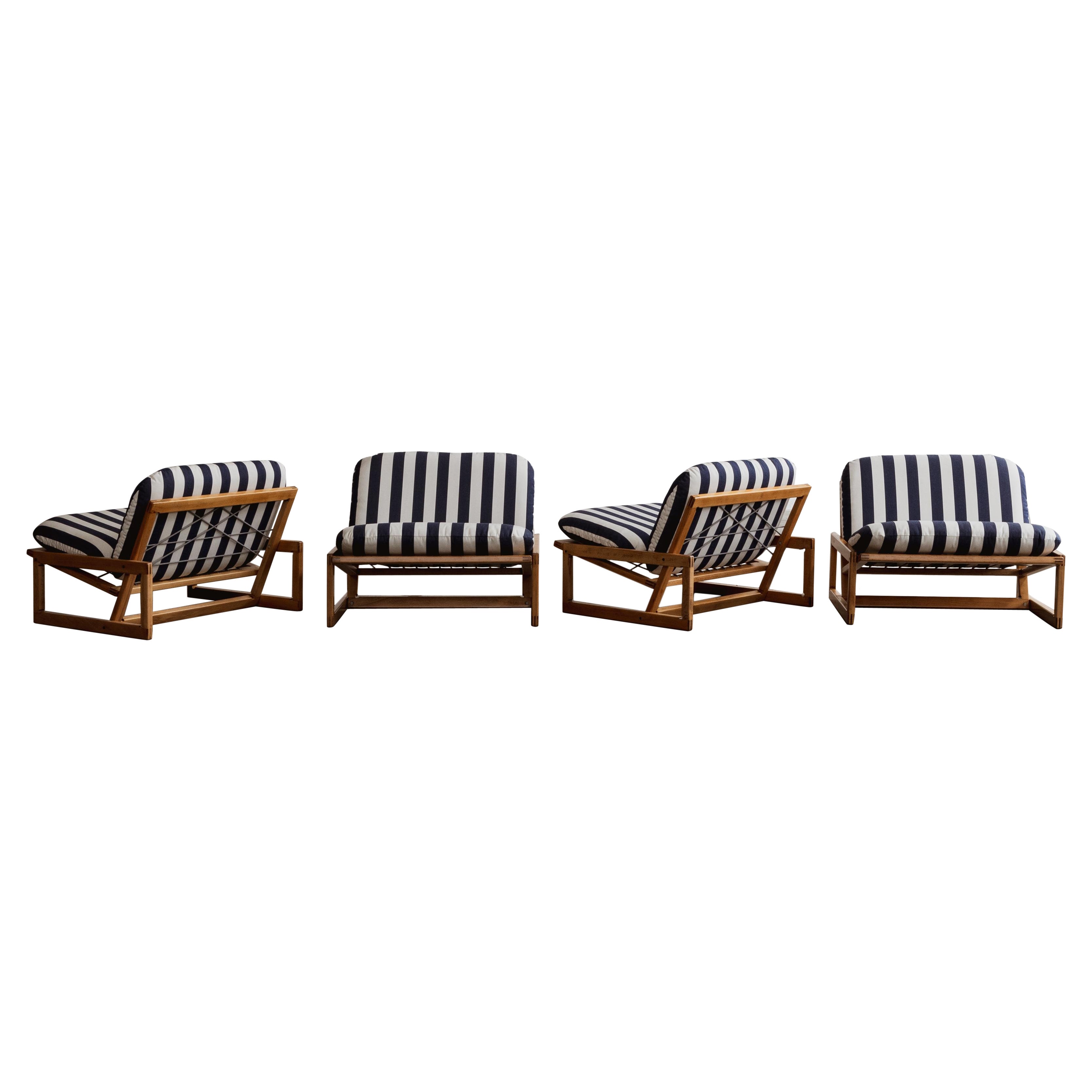 Afra & Tobia Scarpa "Carlotta" Easy Chairs per Cassina, 1967, Set di 4