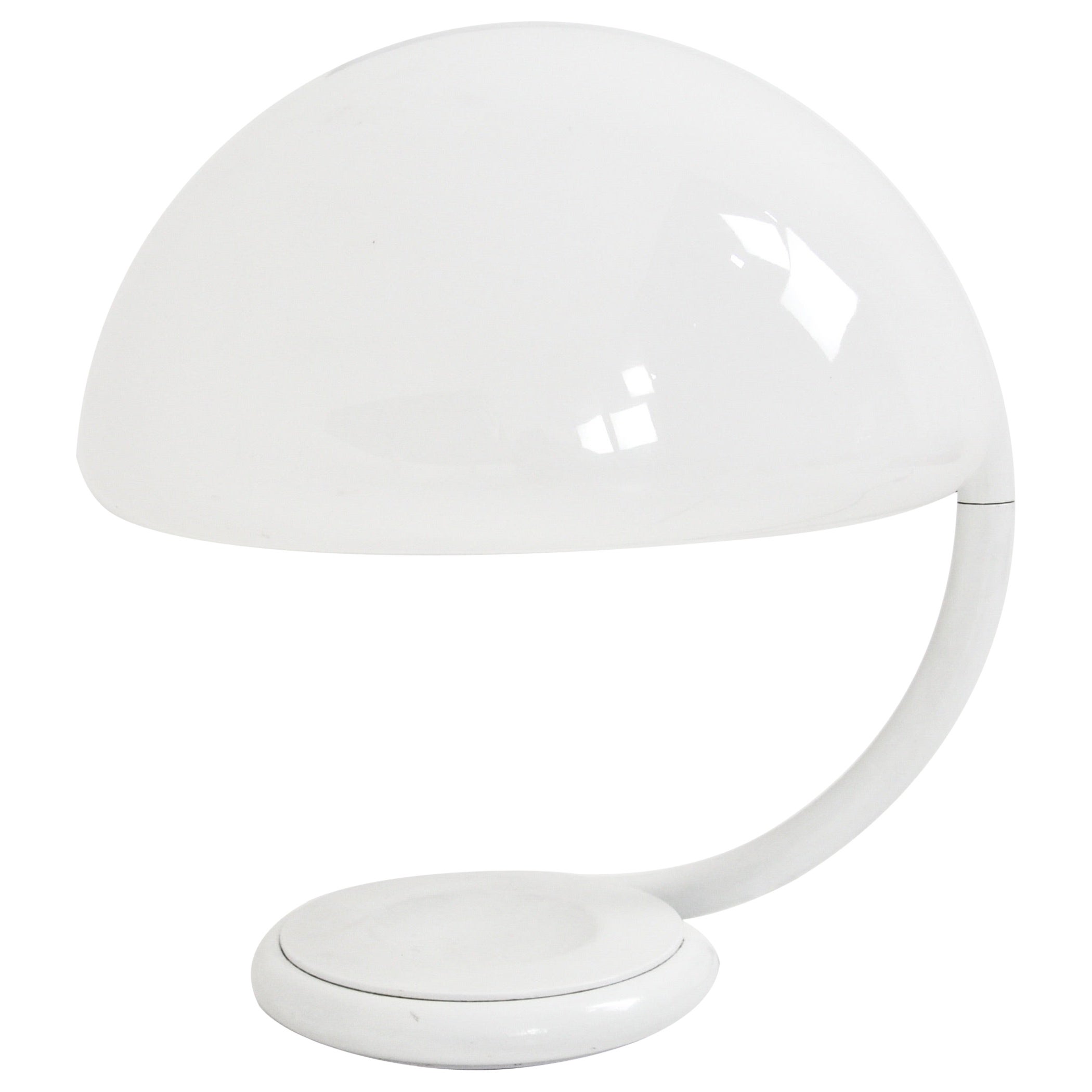 Lampada da tavolo Serpente bianca di Elio Martinelli per Martinelli Luce, anni '60