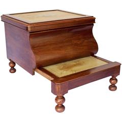 19th Century Bedside Commode with Retractable Wooden Step Stool 7