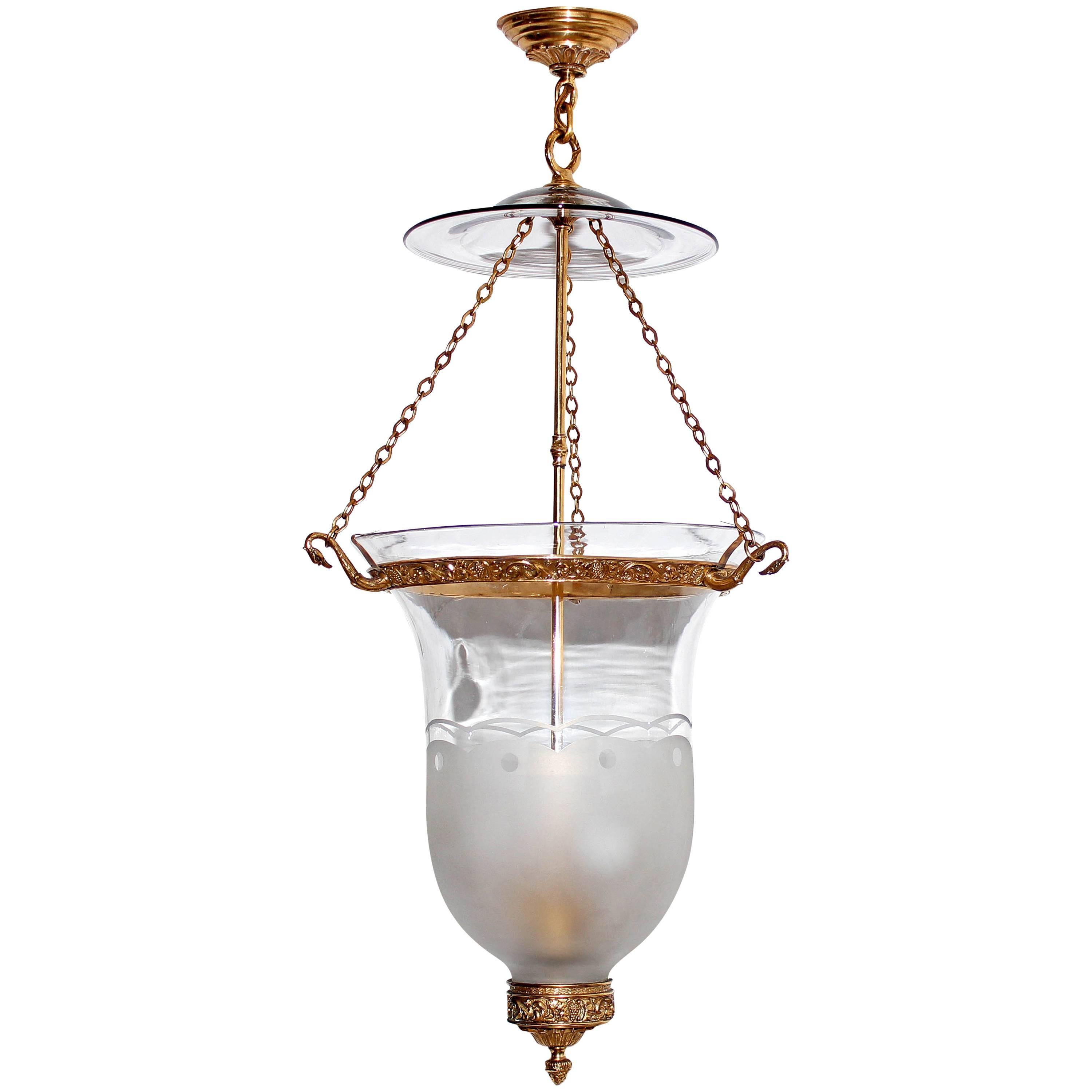 Large Bell Jar Hanging Lantern Attributed to E.F. Caldwell