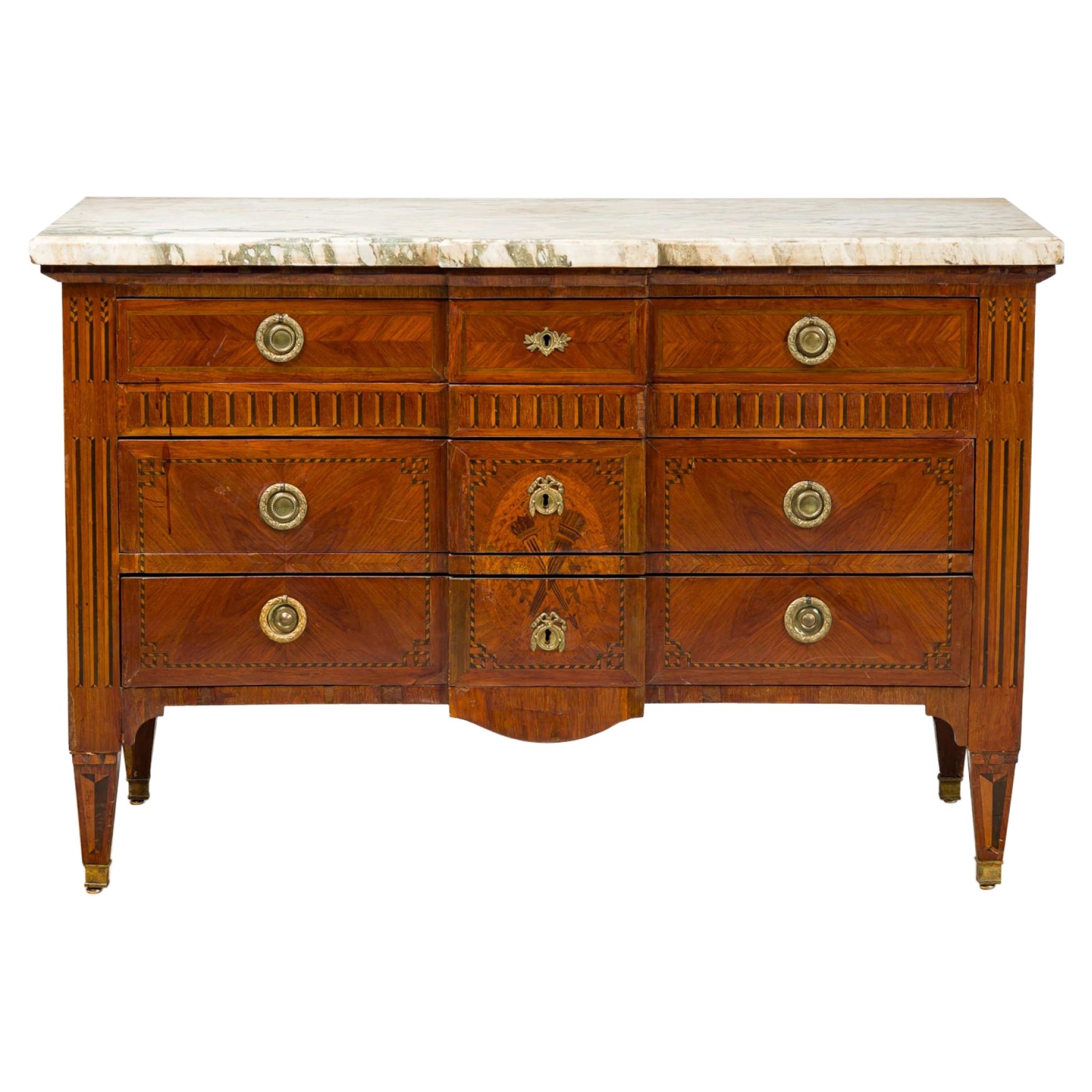 Louis XVI Marquetry Inlaid Commode
