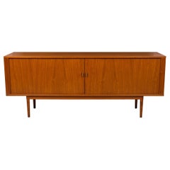 Peter Løvig Mid-Century Danish Wooden Tambour Door Server Cabinet  / Credenza