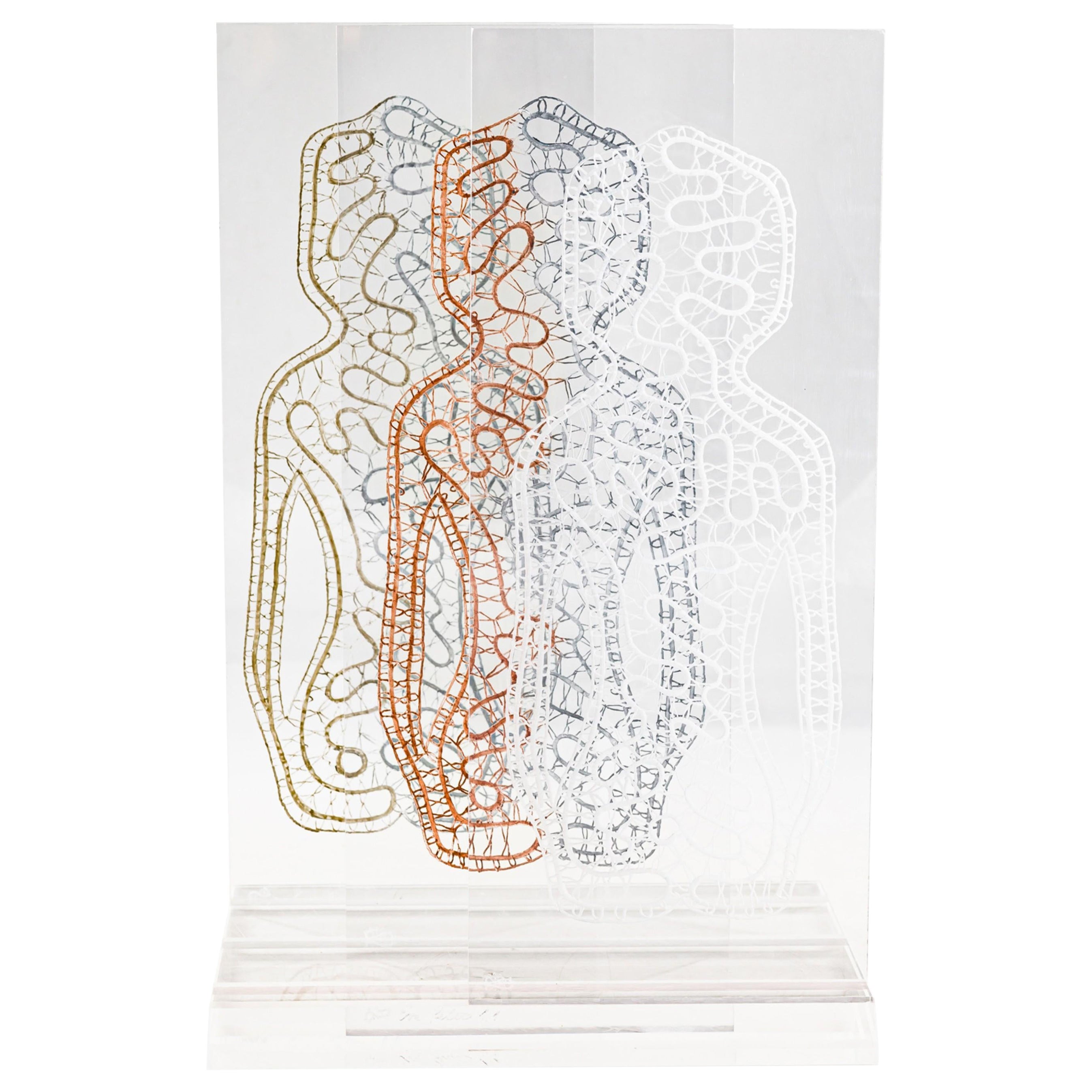 Eva Petric Obra de arte escultórica abstracta en técnica mixta, titulada: Dentro de mi sombra