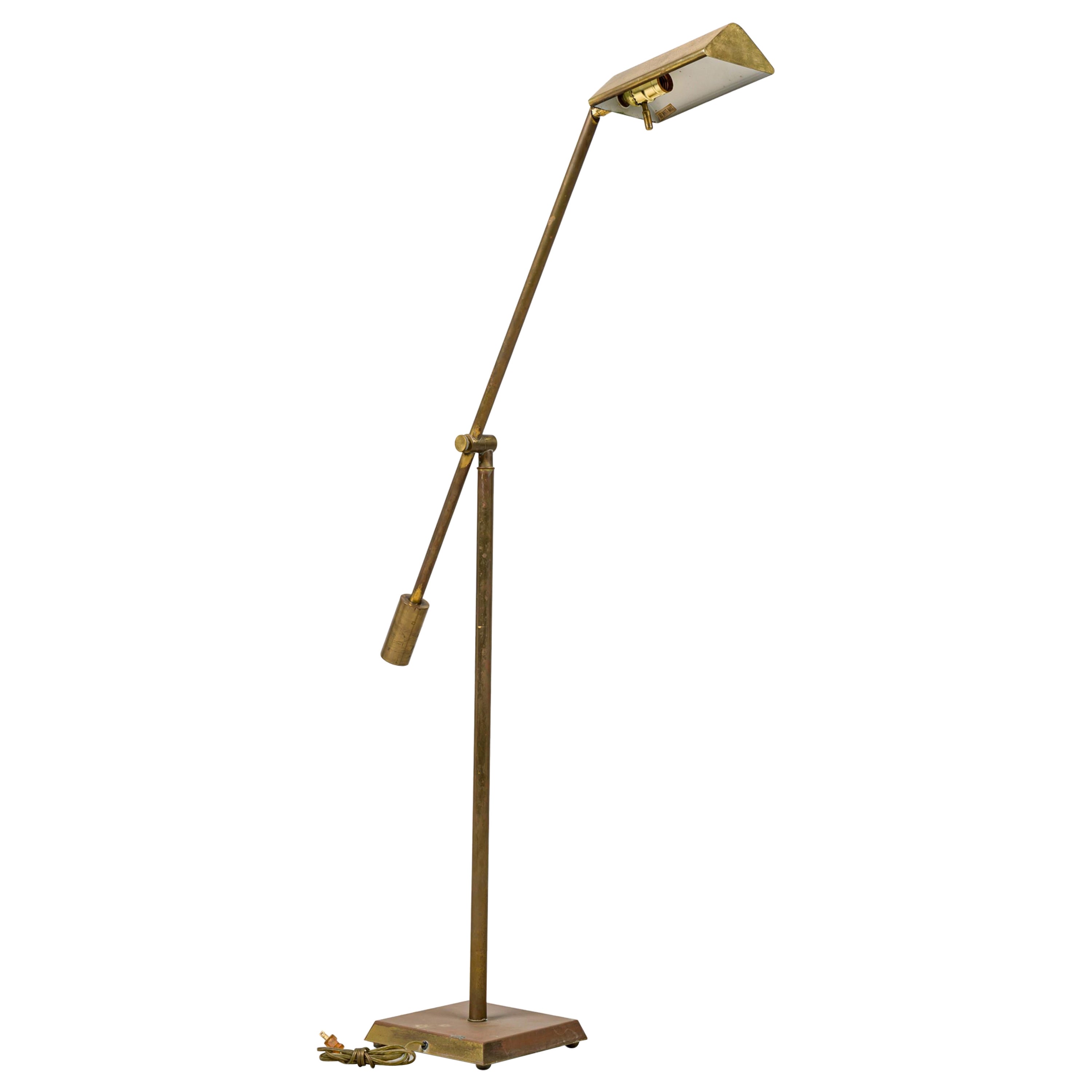 Chapman American Mid-Century Counter Balanced Brass Reading Lamp