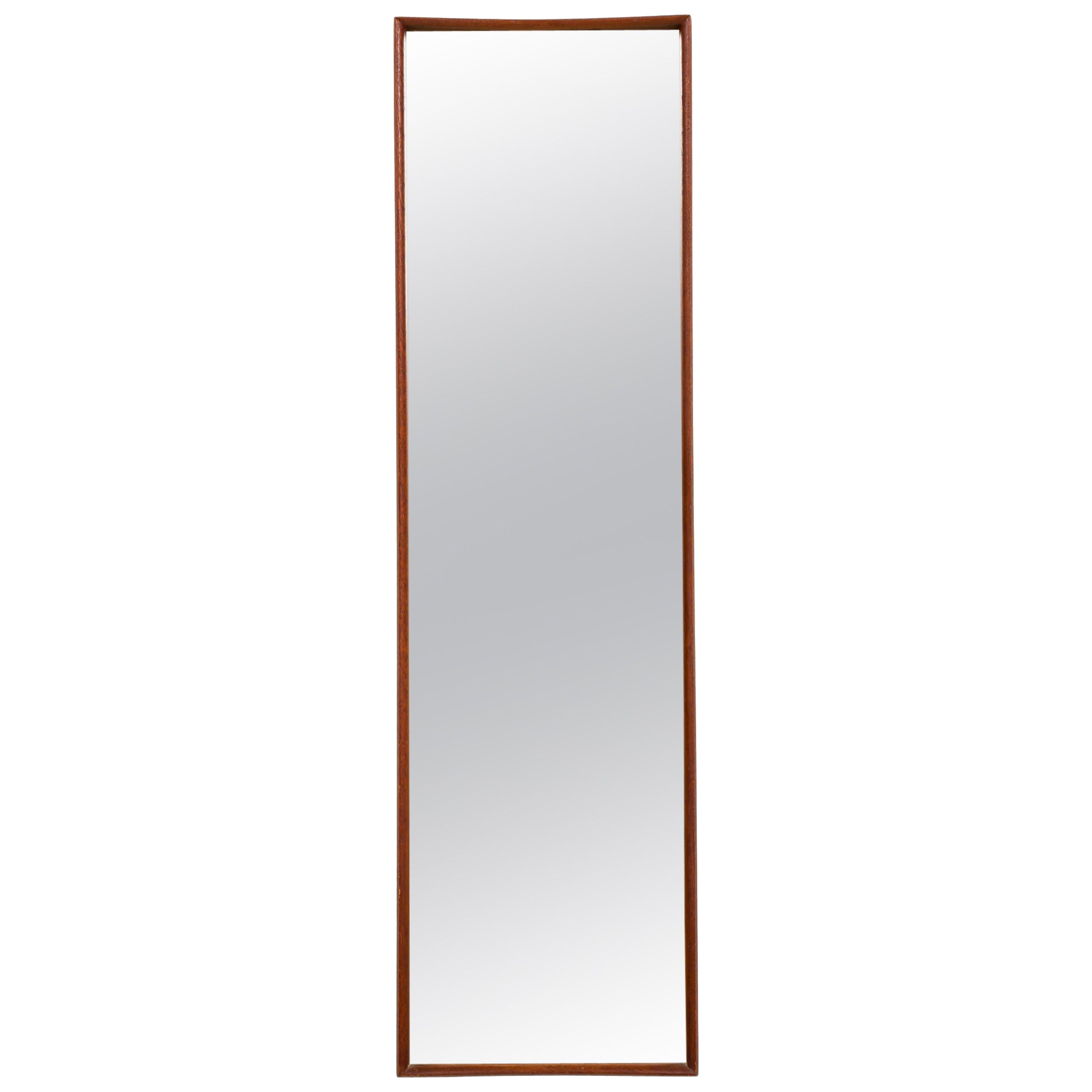 AB Glas & Trä Miroir d'entrée suédois du milieu du siècle, grand cadre en teck en vente