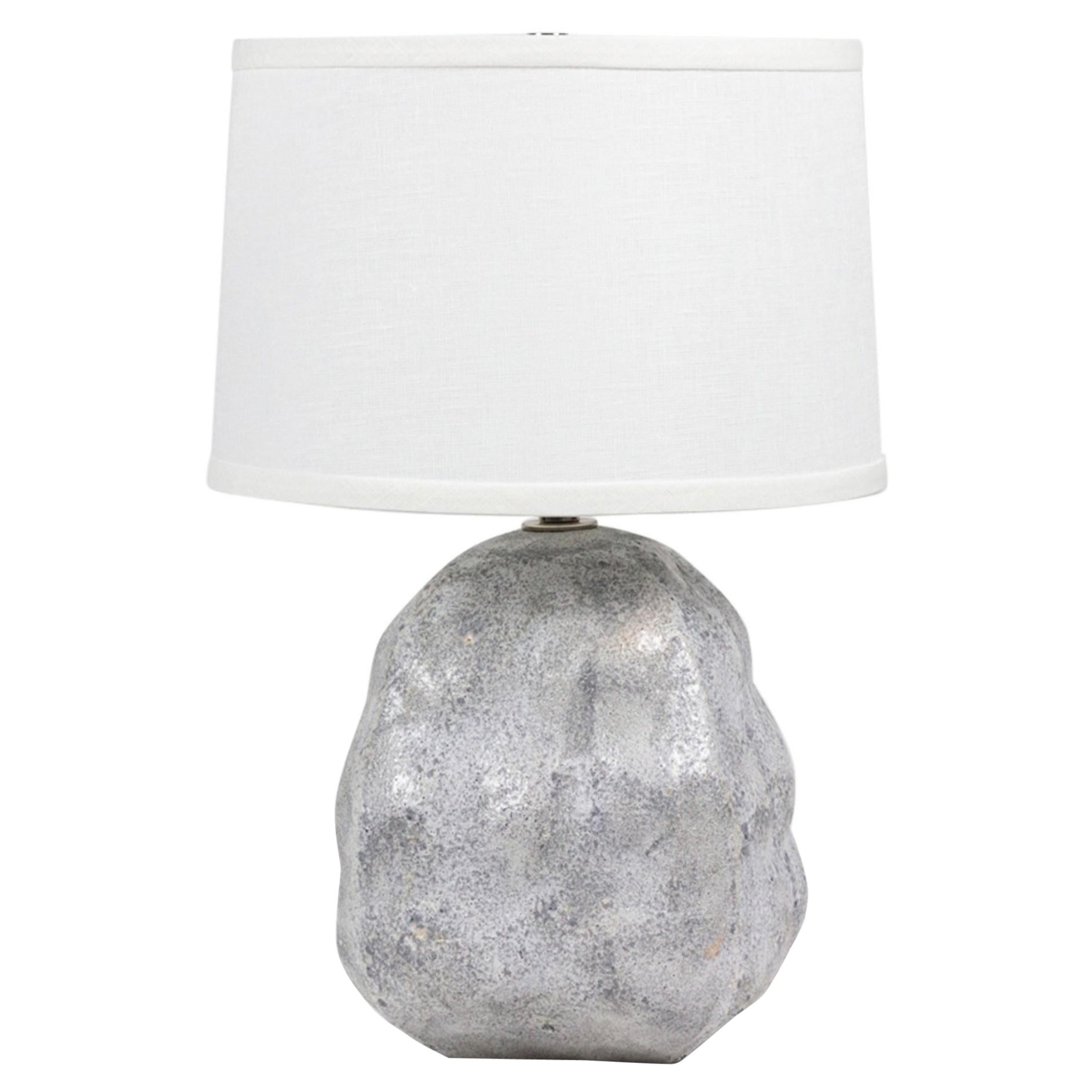Gary DiPasquale Contemporary Gray Textured Ceramic Bulbous Form Table Lamp